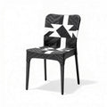 Woven outdoor chair with black and white geometric pattern 45 x 45 x 90cm