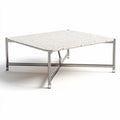 Square coffee table with terrazzo top and metal frame 90 x 90 x 40cm