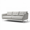 Modern gray fabric sofa with three seats and metal legs 200 x 85 x 75cm